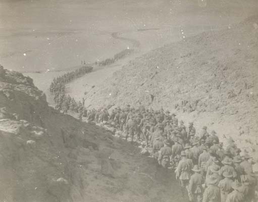 Route march down “Cass” Valley, c.1914, University of Melbourne Archives, Alfred Plumley Derham collection, 1963.0024, BWP30,640