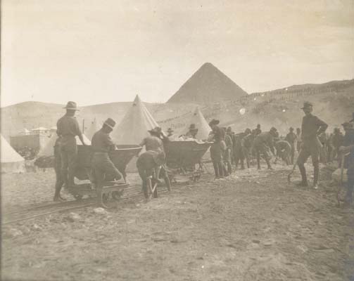 Makings of a camp (Egypt), c. 1914, University of Melbourne Archives, Alfred Plumley Derham collection, 1963.0024, BWP30,668